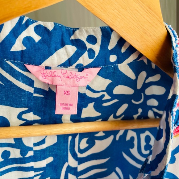 Lilly Pulitzer Sarasota Beaded Tunic Blue/White - Picture 4 of 9